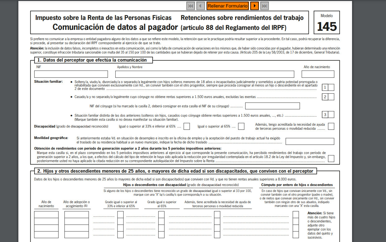 Guía Del Modelo 145 ¿cómo Funciona Y Por Qué Es Importante Para La Agencia Tributaria Modelo 7217